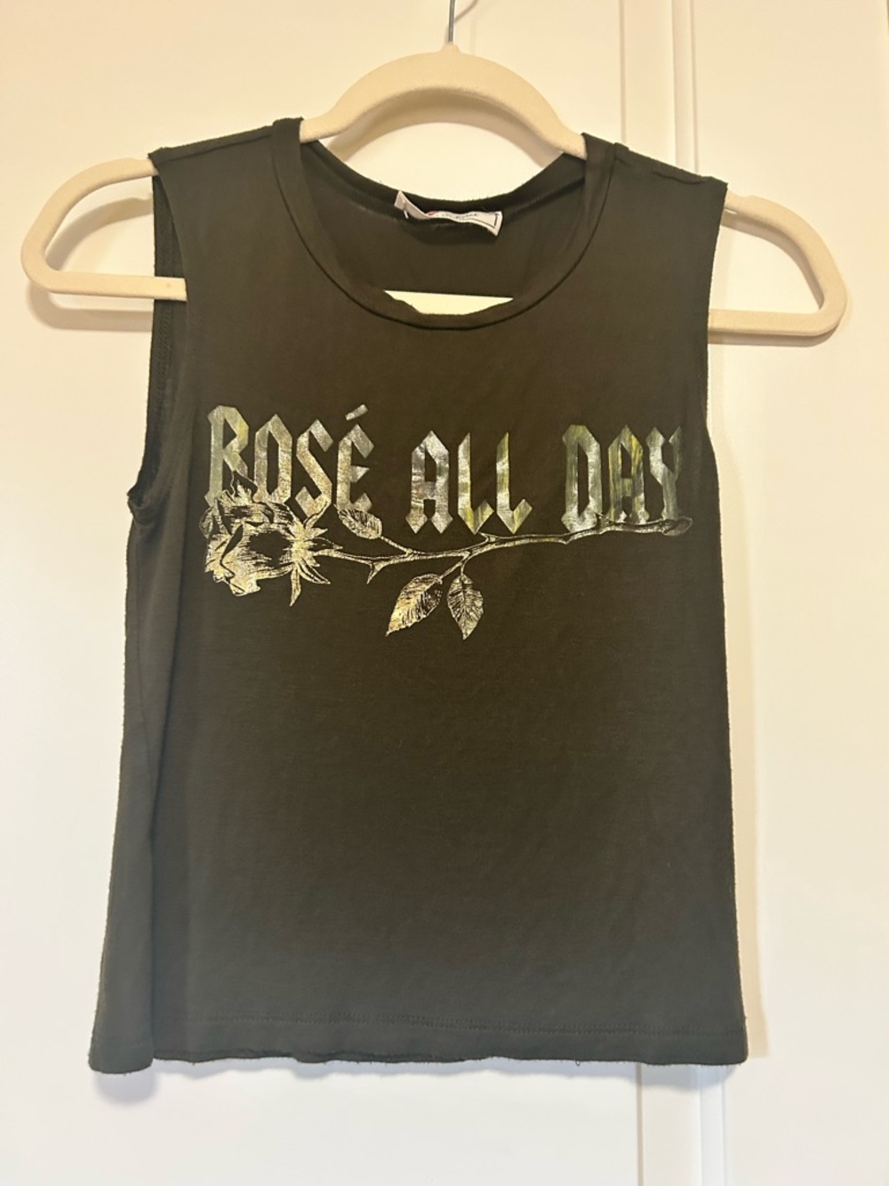 🌹🥂🍷Sleeveless Olive Green "Rosé All Day" Tank 🍷🥂🌹